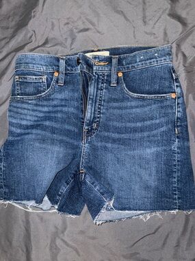 Madewell Dark Blue High-Rise Denim Shorts